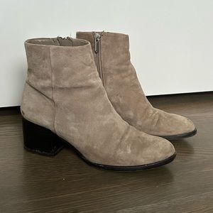 Sam Edelman Boots Gray Suede Leather Ankle Booties 6.5